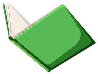 Wall Mural - a green book on white background