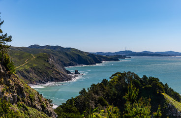 Wall Mural - View of the coastline seen from Stinson beach overlook off highway 1 in California