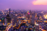Fototapeta Miasto - high view of the city in sunset time / High view of Bangkok city in sunset