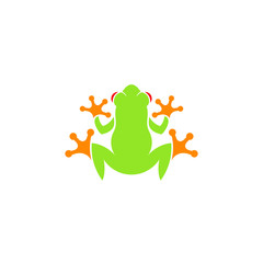 Poster - Red eyed tree frog. Logo. Tropical frog on white background