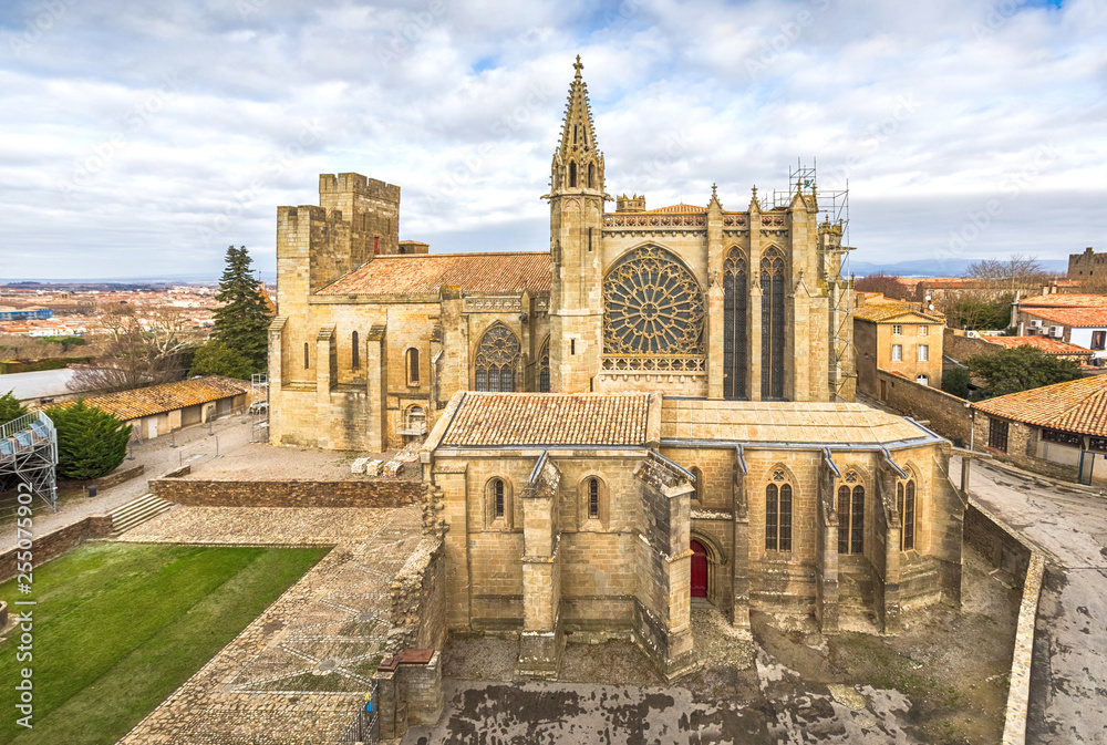 Basilica Saint Nazaire - 12th-century gothic style church in Carcassonne, France - obrazy, fototapety, plakaty 