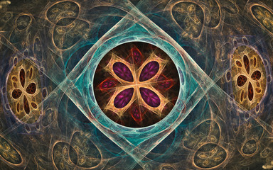 Aufkleber - digital generated image in the form of abstract geometric shapes of various shades and colors for use in web design and computer graphics