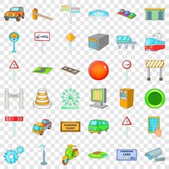 Poster - City gps icons set. Cartoon style of 36 city gps vector icons for web for any design