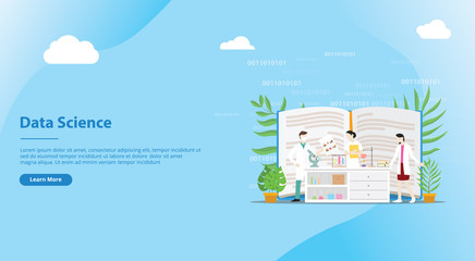 Poster - data science concept for website template design page - vector illustration