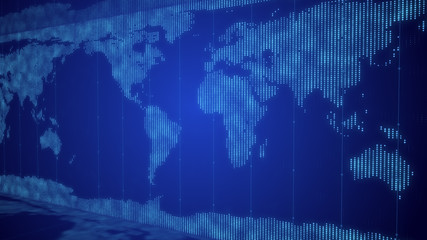 Aufkleber - business global network world map background with digital grid