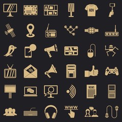Poster - Network icons set. Simple style of 36 network vector icons for web for any design