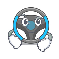 Wall Mural - Smirking steering wheel in the character shape