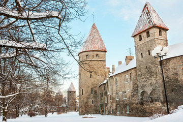 Poster - City wall and towers. Tallinn, Estonia