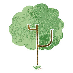 quirky retro illustration style cartoon tree