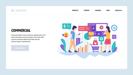 Aufkleber - Vector web site design template. Digital marketing and business commercial advertisement. Landing page concepts for website and mobile development. Modern flat illustration