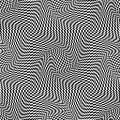 Wall Mural - Abstract vector seamless op art pattern. Monochrome graphic ornament