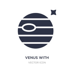 Wall Mural - venus with satellite icon on white background. simple element illustration from astronomy concept.