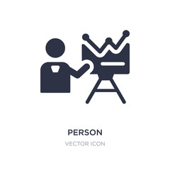 Wall Mural - person explaining strategy icon on white background. Simple element illustration from Business and analytics concept.