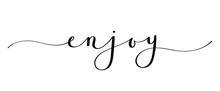 ENJOY Brush Calligraphy Banner