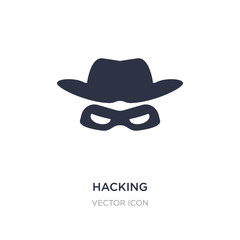 Poster - hacking icon on white background. Simple element illustration from Cyber concept.