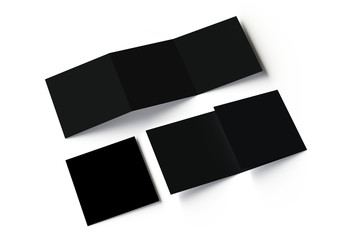 Poster - Square Modern Trifold Brochure mockup on white background. 3d rendering.