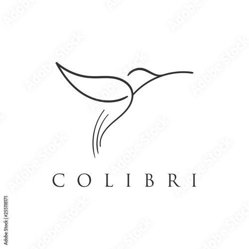 Fotomural hummingbird line logo icon designs