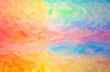  Abstract illustration of blue, orange Bristle Brush Oil Paint background