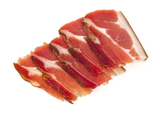 italian speck isolated on white