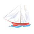 © topvectors - Frigate Ship on the Water. Vector Illustration