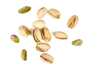 Canvas Print - pistachio nuts isolated on white background