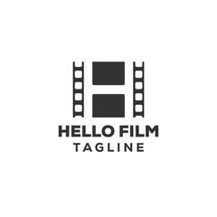 hello Film strip, simple conceptual logo. Vector illustration