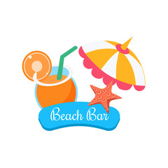 Poster - Beach Bar. Summer Vacation. Vector Illustration