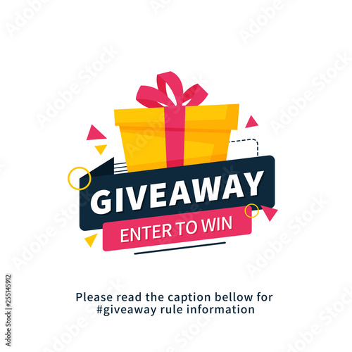 Fotografía Giveaway enter to win poster template design for social media post or website banner