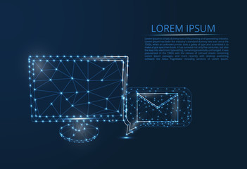 Poster - abstract image of e-mail. mail, letter, email, other concept illustration space, universe