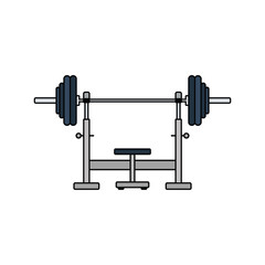 Wall Mural - Flat design icon of Bench with barbell