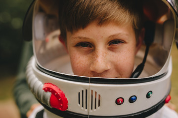 pretending to be an astronaut