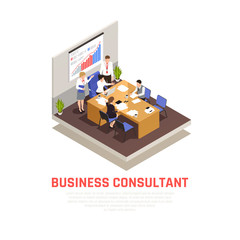 Sticker - Business Consultant Isometric Concept