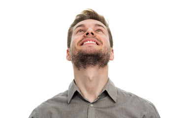 Wall Mural - portrait of young man looking up
