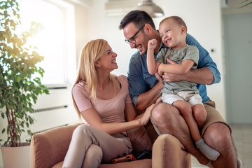 Wall Mural - Parents with his child