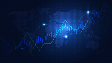 Stock market or forex trading graph in graphic concept