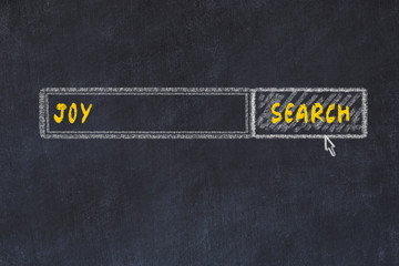 Wall Mural - Chalk board sketch of search engine. Concept of looking for joy