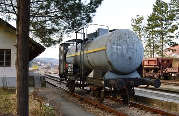 Wall Mural - a small train for fuel