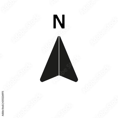 North arrow icon vector. North arrow symbol sign