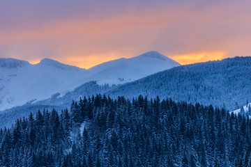 Sticker - sunrise in Bucegi Mountains, Romania