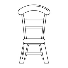 Poster - wooden chair dinning room isolated in black and white