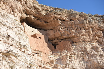 Camp Verde, AZ., U.S.A., Jan. 13, 2018. Arizona Montezuma Castle National Monument. Native American Sinagua Indians well-preserved group of limestone & mortar cliff dwellings circa 1125-1425 A.D. 