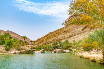 Wall Mural - Wadi Bani Khalid in Oman. It is located about 203 km from Muscat and 120 km from Sur.