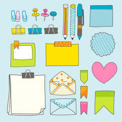 Wall Mural - Colorful stationery supplies collection