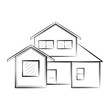 © lar01joka - Isolated sketch of a modern house. Vector illustration design