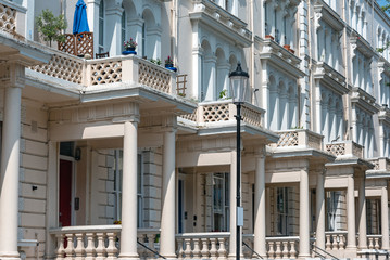 Fototapete - Traditional british detached houses seen in Notting Hill, London