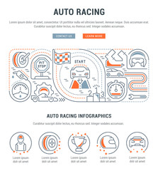 Poster - Vector Banner of the Auto Racing.