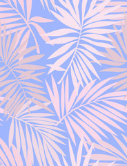 Wall Mural - Tropical seamless pattern with leaves. Beautiful tropical isolated leaves. Fashionable summer background with leaves for Tropical seamless pattern. Palm tree leaves. For print, wallpaper, fabric.