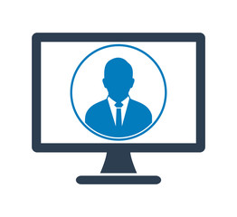 Fototapete - Online Corporate Service Icon. Flat style vector EPS.
