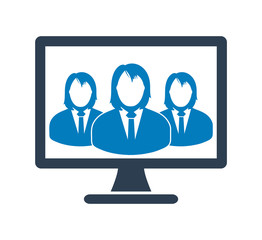 Fototapete - Female Online Business group icon. Flat style vector EPS.