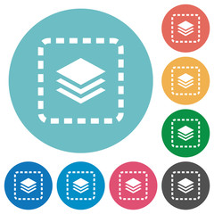 Sticker - Place layer flat round icons